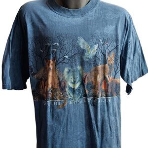 Vintage XL T-Shirt Wild Australia Planet Earth Animals Mens 100% Cotton Nature
